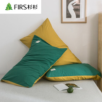 Cotton Cotton Pillow Case Pair Washing Cotton Pillow Case Single Summer Solid Color Summer Pillow 48x74cm