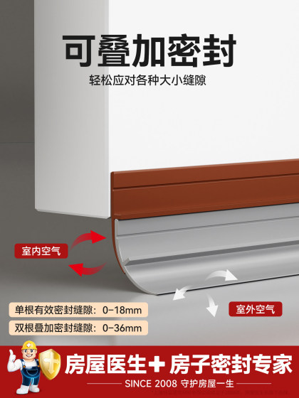 Door Gap and Bottom Sealing Strip for Bedroom, Bathroom, Glass Door, under Door Panel, Soundproofing, Windproofing, Water-Blocking Special Adhesive Strip