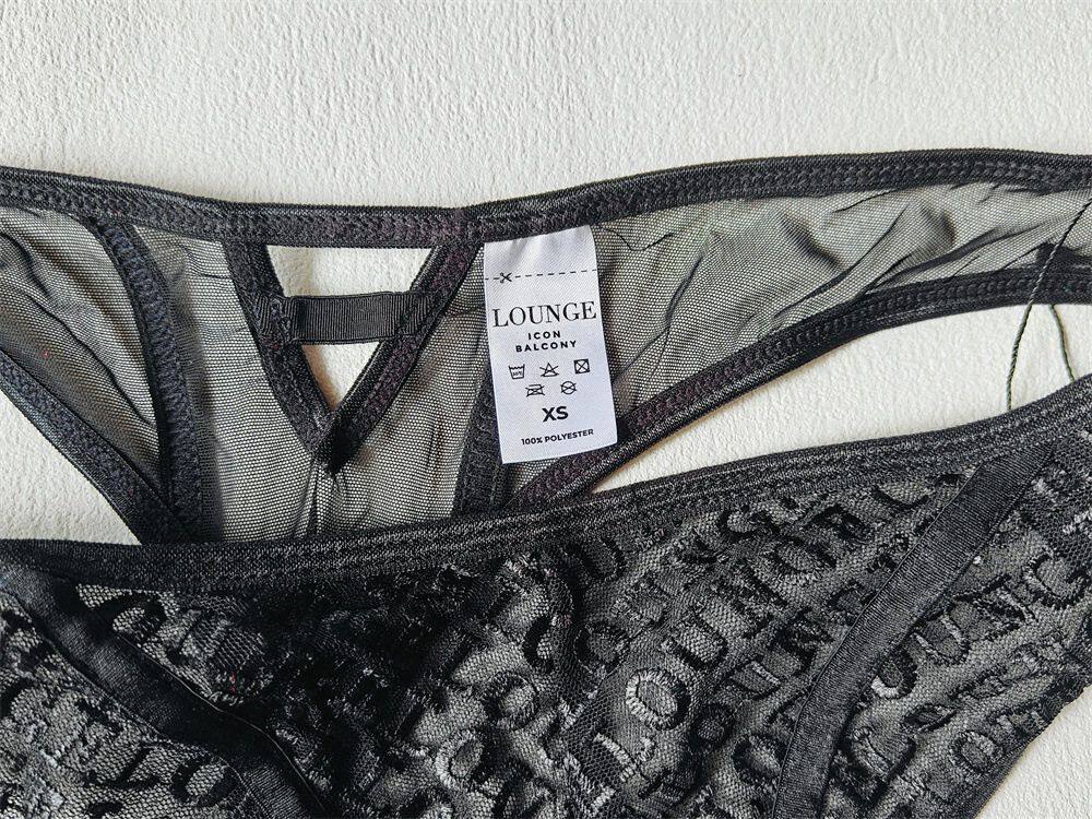 Стринги Женские 欧美轻奢 lounge高级感立体logo刺绣英文中高腰丁字裤小码内裤t裤