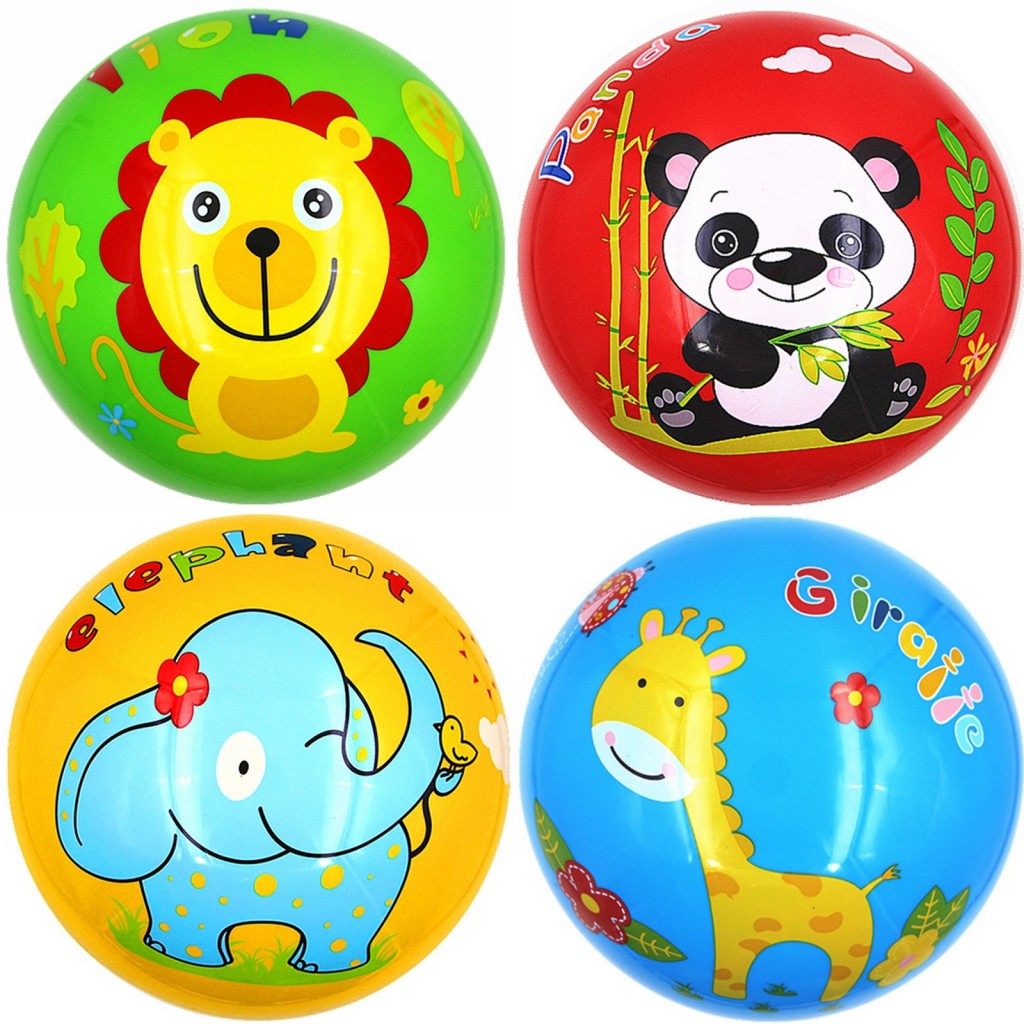 Children's early teaching baby ball toys patting bells elastic cartoon leather ball ball shape