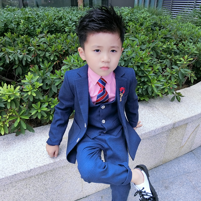 Children's suit suit baby spring and autumn middle-length small suit boy flower girl dress boy boy piano performance clothing tide