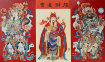 Li Yunzhong painted a combination of three New Year paintings with the door god Yuchi Gong and Qin Qiongs gold-plated version of the god of wealth.
