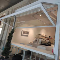 Aluminum alloy upper and lower folding glass windows lifting pushing and pulling moving panoramic window opening door storefront takeaway window customization