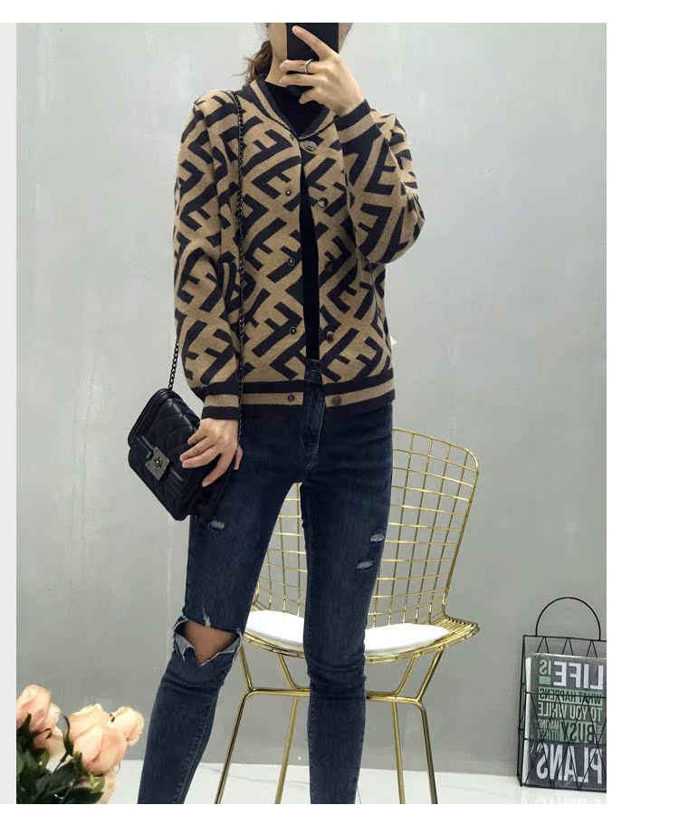 秋装女2018新款短款针织开衫毛衣女装宽松毛