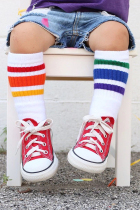 American Pride Socks baby Socks autumn and winter children cotton Socks thick stripes warm middle tube baby Rainbow