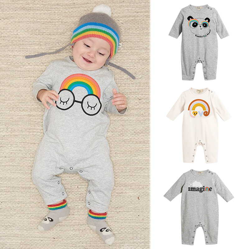 The British the bonnie mob newborn baby long-sleeved jumpsuit thin spring and autumn baby cute crawling suit