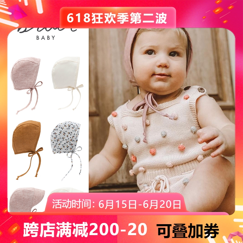 555 American BRIAR baby hat spring summer fetal hat sunshade baby pure cotton thin male and female ear protector children bear