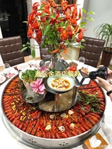 Creative multi-layer platter seafood plate big coffee plate custom heated stainless steel crayfish luxury feast big coffee plate