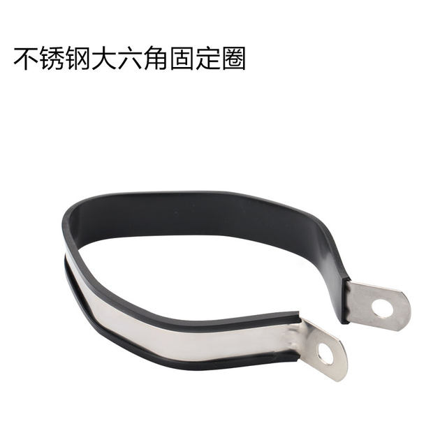 ທໍ່ລະບາຍອາກາດລົດຈັກ retaining ring hexagonal stainless steel exhaust pipe hanging ring round clamp carbon fiber retaining ring