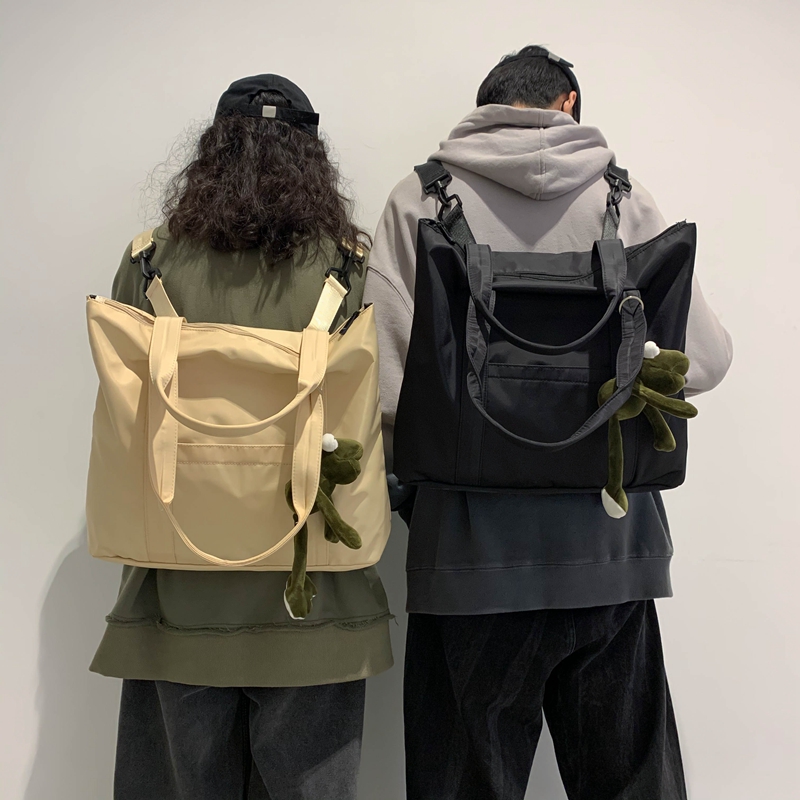 Double shoulder bag 2020 New nylon cloth handbag Shoulder Bag Female University Students Class 100 Lap Couple Bag Men