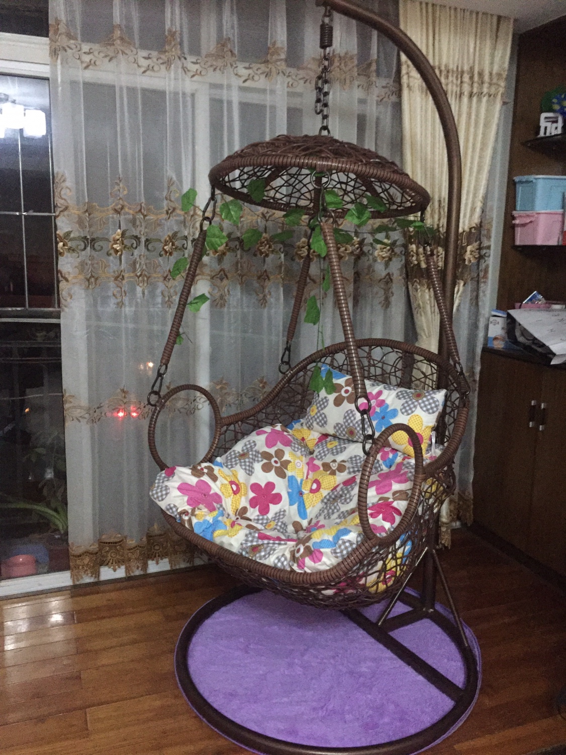 Treo giỏ mây ghế trong nhà treo ghế đôi rocking ghế đơn chim yến ban công ghế đu võng đồ nội thất giả ghế phòng chờ - Bàn ghế ngoài trời / sân ghế nhựa ngoài trời