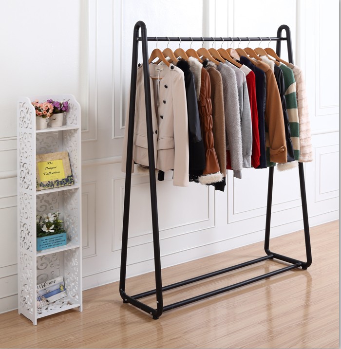 Men's and women's wrought iron shelves clothing rack clothing store display shelves Floorstanding clothes racks display island rack side hanging racks