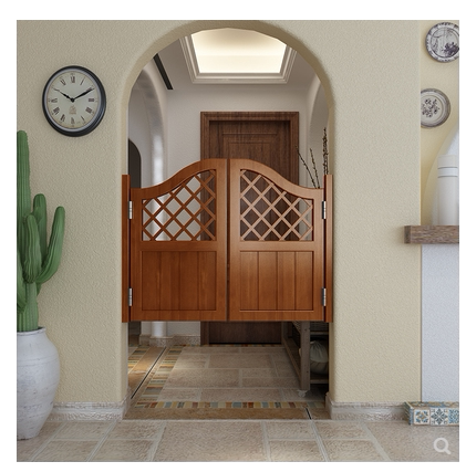 Simple Modern Solid Wood Small Door, Half-Height Door, Free Door, Kitchen Partition Door, Two-Way Spring Door, Open-Style Fence Door