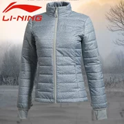 Li Ning ngắn bông quần áo phá vỡ mã giải phóng mặt bằng chính hãng phụ nữ trọng lượng nhẹ ấm đứng cổ áo thể thao áo bông áo