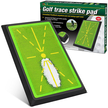 Golf swing practice mat track pad striking pad