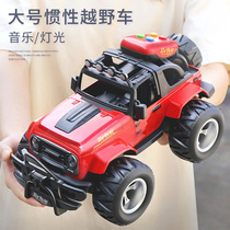 Drop resistant large inertial off-road vehicle toy car Light puzzle music Childrens car model boy 2-3-4 years old 5