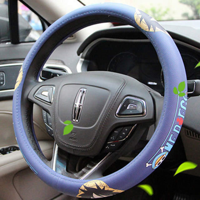 ກາຕູນສ້າງສັນ One Piece Car Steering Wheel Cover Four Seasons Universal Car Accessories Anti-Slip Sweat-Absorbent Round Handlebar Cover