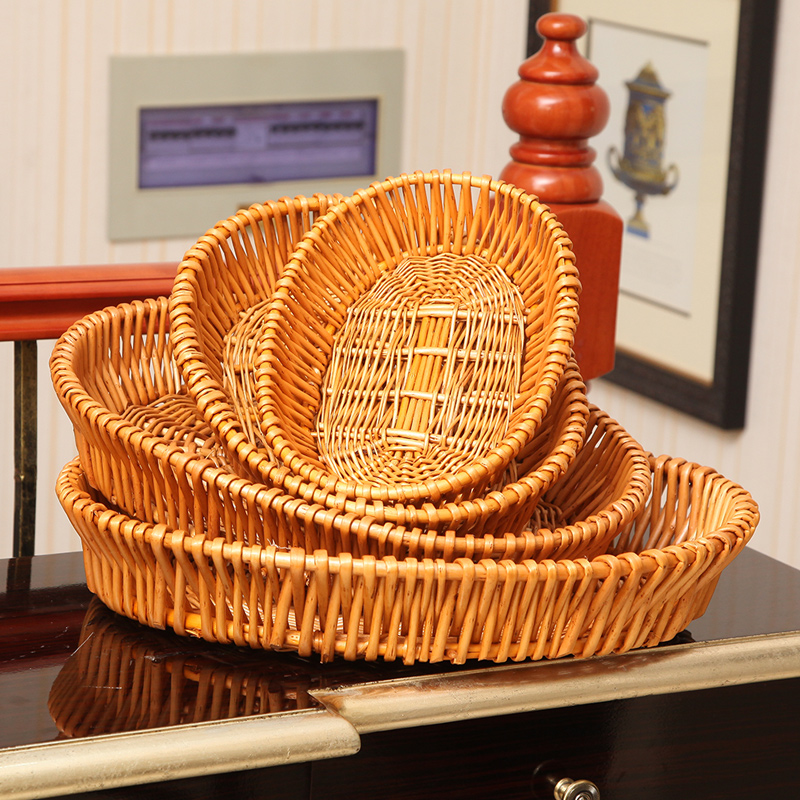 Liuchery containing basket Display Basket Water Fruit Basket Vines Vegetable food basket Bread Basket fruit pan Oval Set