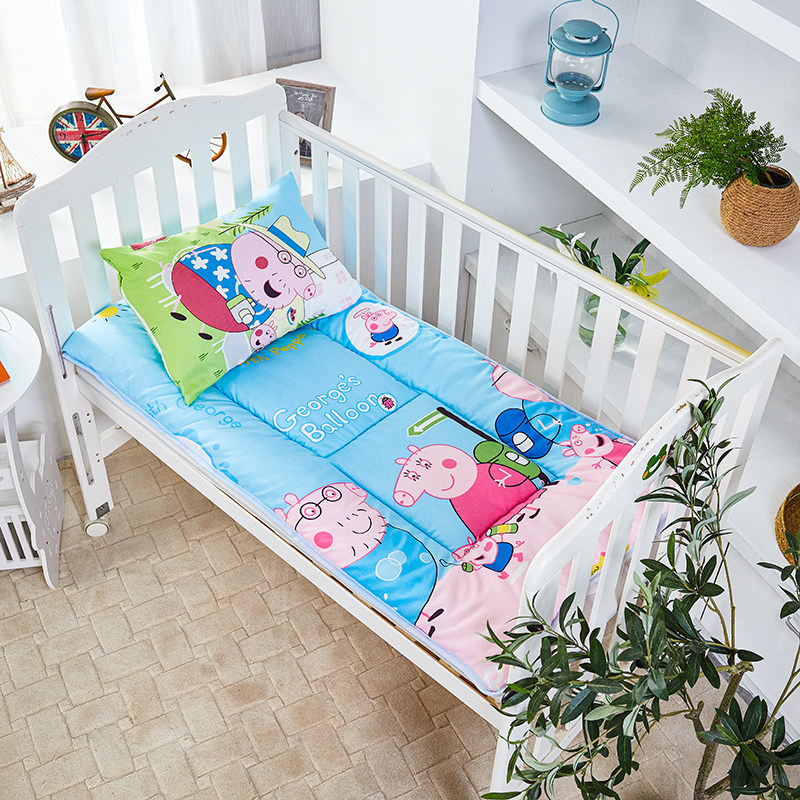 Children's cartoon kindergarten mattress baby nap silk core pad quilt 1 2 meters thick four seasons pad small mattress