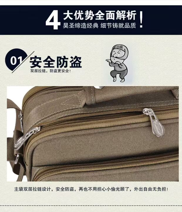 Túi đeo vai nam Messenger túi để thu thập ví nữ Oxford túi vải nhiều lớp ngoài trời đa chức năng thanh toán tiền mặt kinh doanh túi nhỏ túi xách hermes