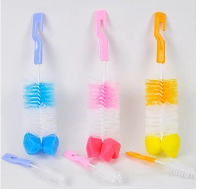 Baby bottle brush Pacifier brush two-piece set Baby cleaning cleaning bottle pacifier Nylon foam brush set