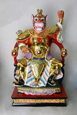 Tiger god statue Buddha statue custom-made traditional craft Buddha equipment tiger sitting dragon chair 12 inches