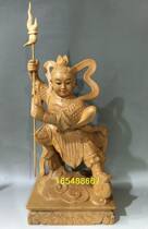 Taoist crafts Zhongtan Marshal Nezha Three Prince Standing Prince Ye carving carved camphor wood carving custom-made 40cm