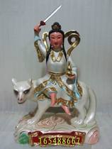 Fox fairy White fox fairy Yellow fox fairy Fox fairy Lady wood carving pearl paint hook gold camphor wood carving custom-made 48CM