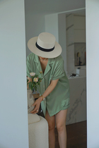 Maze Studios Limited Edition Style Pyjamas Superior Brass Ammonia Silk Summer Simulation Silk Satin Face Home Suit