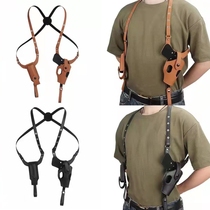 Outdoor Tactical 92 Hidden Underarm Holster Military Fans Single Magazine Bag Shoulder Quick Draw Waist Hanging Combination Leather Strap