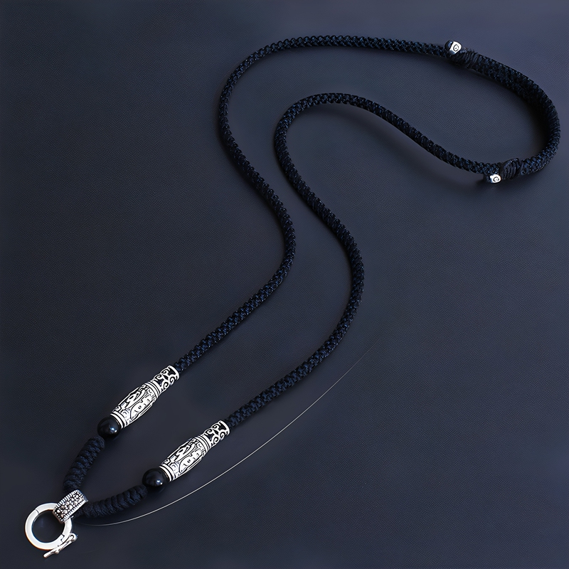 Clasp Pendant Cord S925 Sterling Silver Clasp Necklace Cord Hanging Neck Cord Wolf Tooth Men's Ring Buddha Amulet Dog Tooth