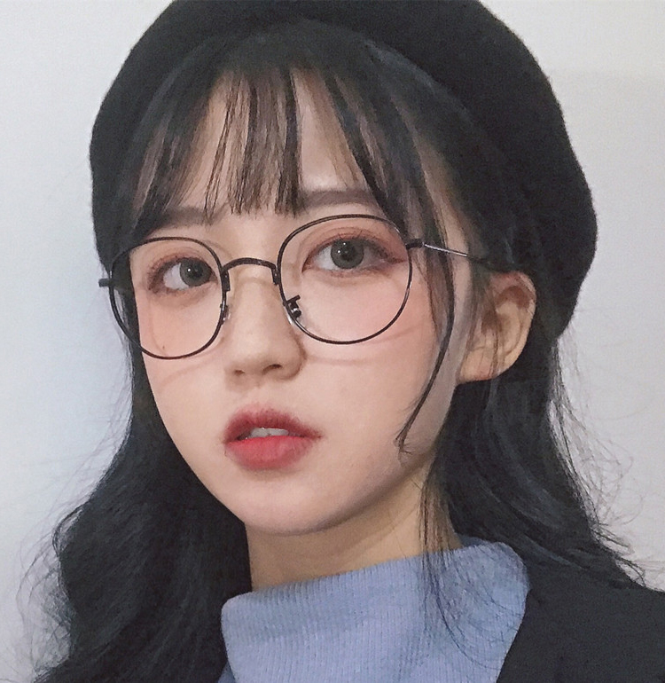 Glasses myopia can be equipped with degrees of anti-blue light plain face net red eye frame ultra-light retro round frame flat mirror female