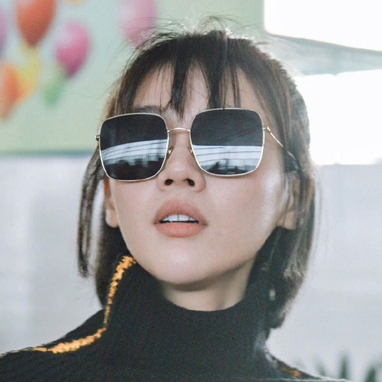 Sun Glasses Women Ins Round Face Big Face Slim Night Vision Goggles Sunglasses Women Anti UV Sunglasses Men Drive