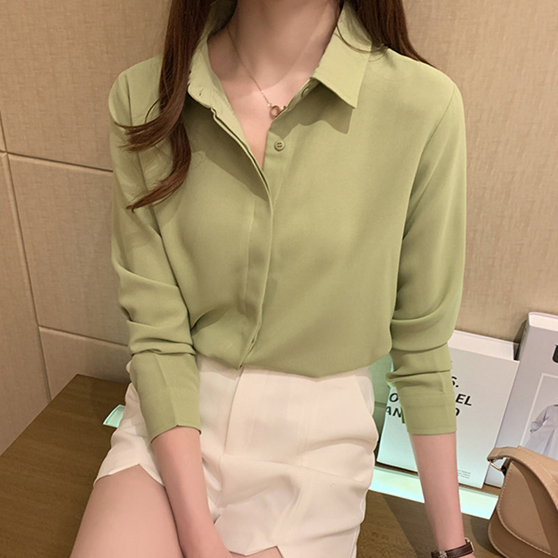 2022 Summer New Fashion Foreign Pine Snowspun Shirts Women Casual Design Sensation Small Crowdport Wind Blouse Long Sleeve Shirt