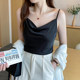 Silk camisole women's summer 2024 new style black and white bottoming shirt short sleeveless top worn outside