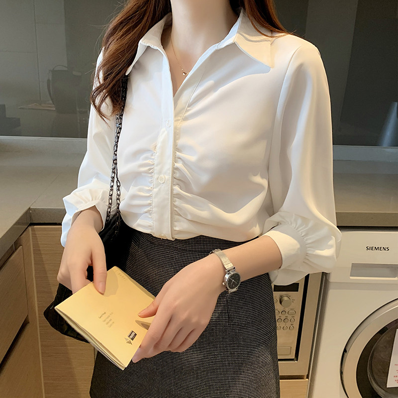 2023 Spring and Autumn New Long Sleeve Shirt Fashion Yang White Shirt Career Shirt Design Sense Small Clothes