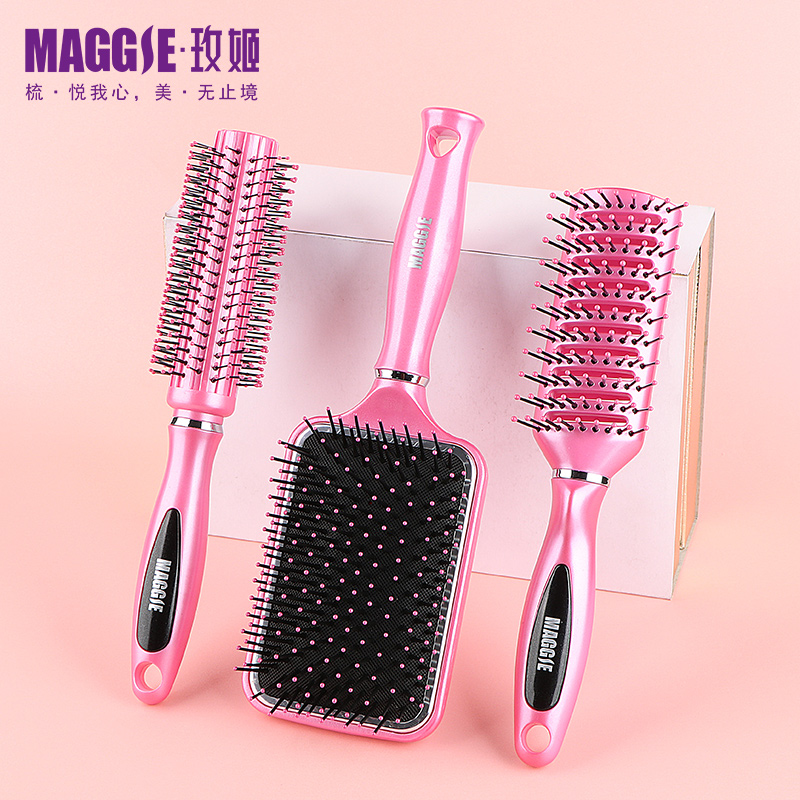 maggie mati large plate head massage air cushion air bag comb lady with long straight curly hair styled ribs comb