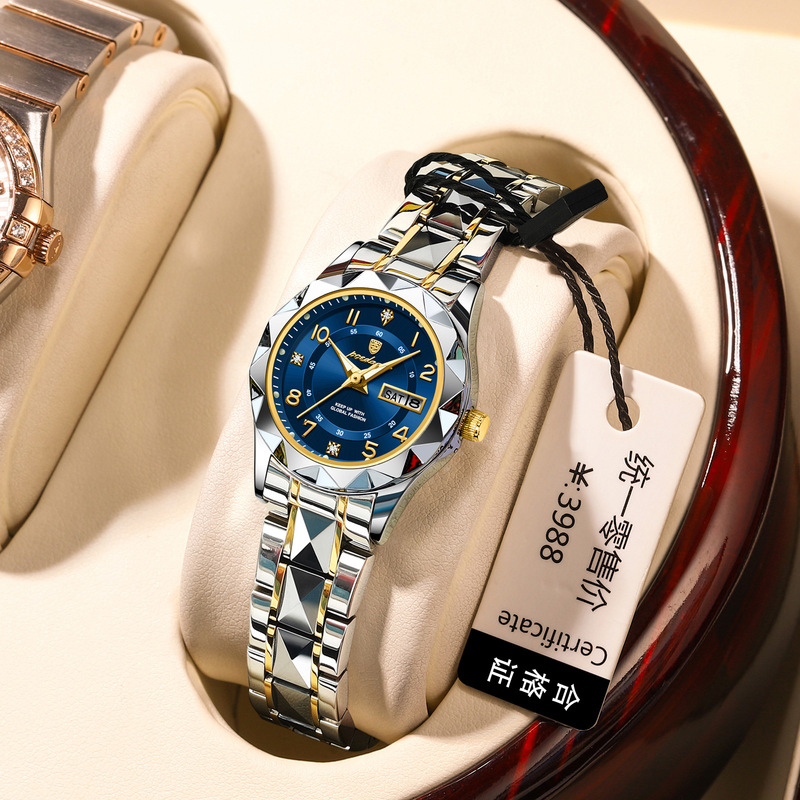 Swiss Certified Baida Brand New Waterproof Luminous Dual Calendar Quartz Movement Women's Watch Dropshipping