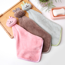 Hand towel hanging absorbent good coral velvet kitchen thickened hand cloth toilet towel rag cute square towel