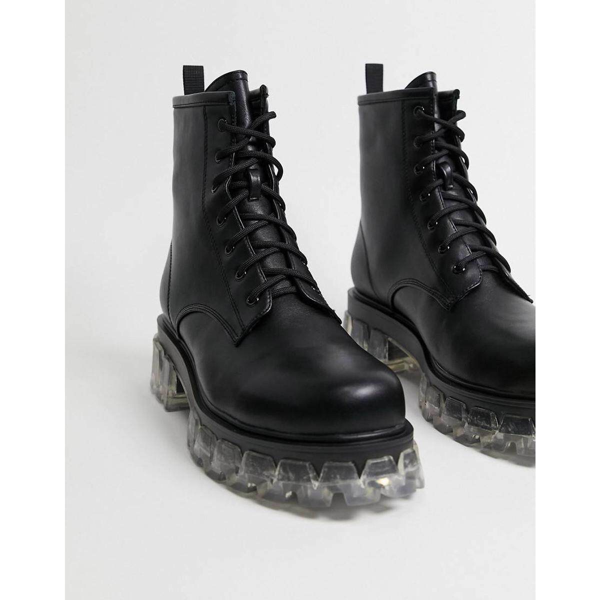 Koi Footwear KOI vegan clear coarse heel strap heel boots black 2022 new
