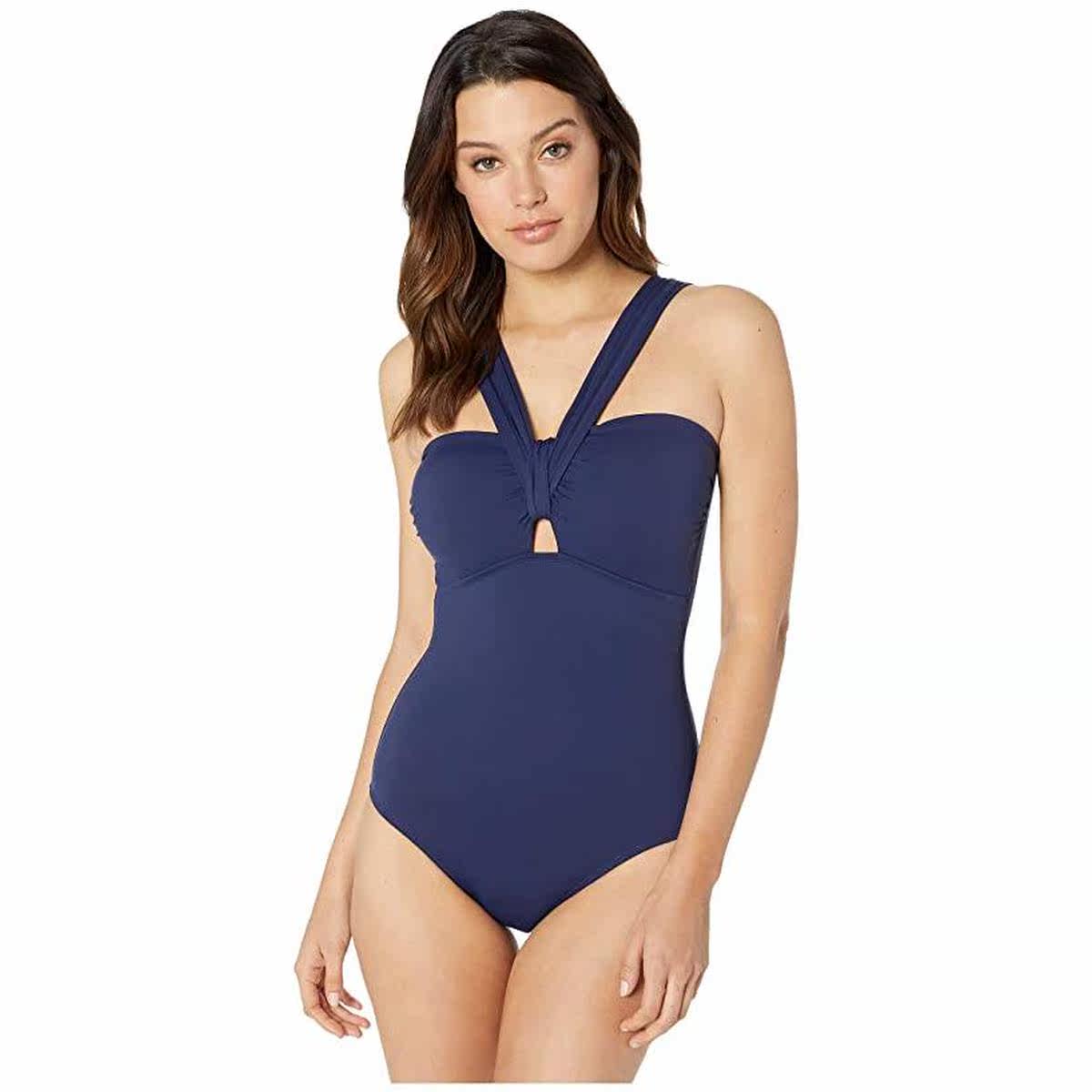 Tommy Bahama Tommy Bahamas One-Piece pearl color shoulder harness with swimsuit