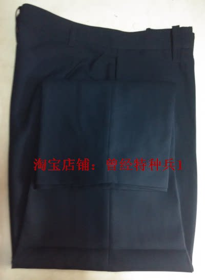 New sea sergeant navy blue wool-like summer trousers spring and autumn trousers army fan trousers men's dark blue business casual trousers
