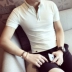 Mùa hè 2018 kiểu Anh mới Áo sơ mi Polo phiên bản Hàn Quốc của áo sơ mi nam Paul nam mạnh mẽ bó sát áo ngắn tay áo thun áo kẻ nam Polo