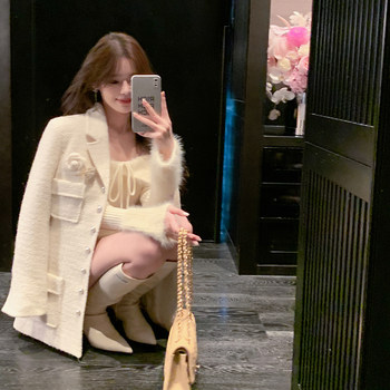 Down lined pearl button scented jacket