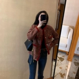 Красная флисовая демисезонная элитная куртка, увеличенная толщина, в стиле Шанель, 2023