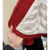 Зимняя красная атмосферная утепленная короткая куртка, в стиле Шанель, подходит для подростков