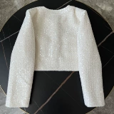 Модные блестки для ногтей, короткий кардиган с круглым воротником, новая коллекция, в корейском стиле, в стиле Шанель, легкий роскошный стиль