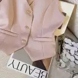 Летний комплект, жилет, юбка в складку, премиум класс, французский стиль, высокая талия