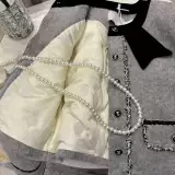 Вкладыш с пухом, зимний сексуальный комплект, юбка, утиный пух, в стиле Шанель, в западном стиле