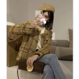 Ретро демисезонная куртка, кардиган для отдыха, французский ретро стиль, в стиле Шанель, увеличенная толщина